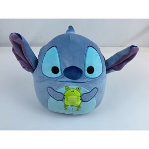Disney Squishmallows Stitch Plush with Frog Blue Collectible Toy 10"